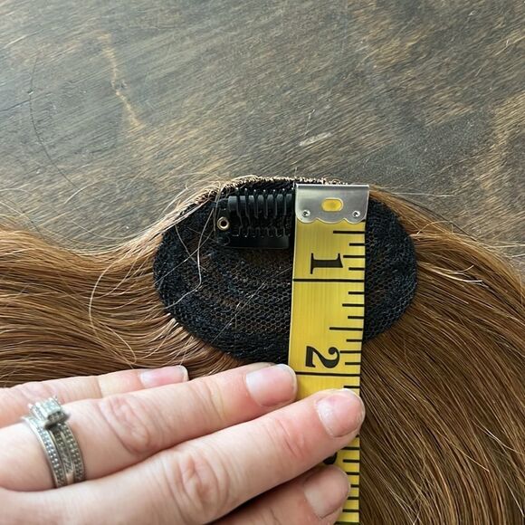 100% Real Human Hair Clip on Wispy Front Bangs Fringe Hairpiece, Topper - Picture 12 of 15